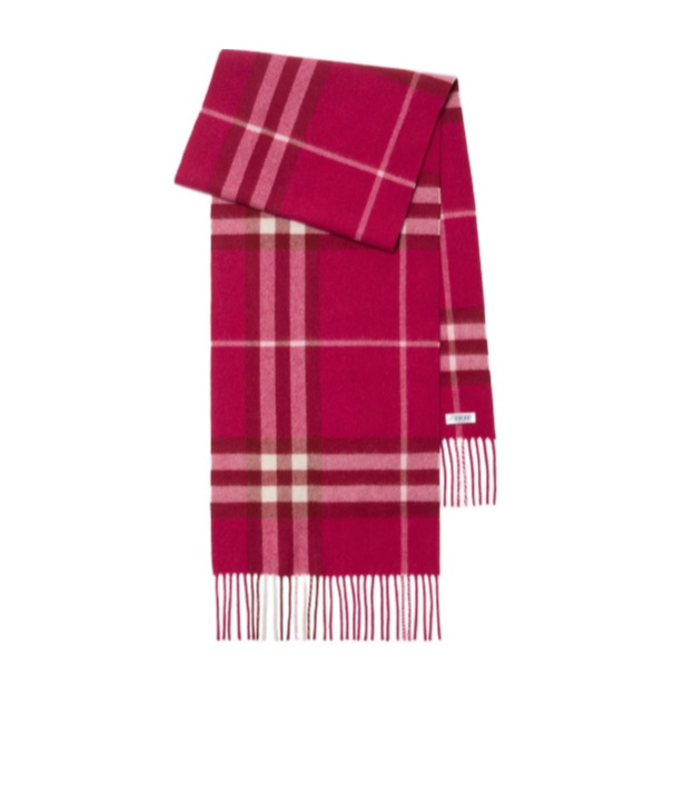 Burberry Checked Cashmere Scarf In Red