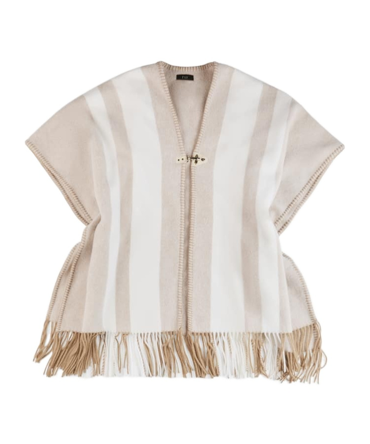 Fay Hook Wool Cloak In White
