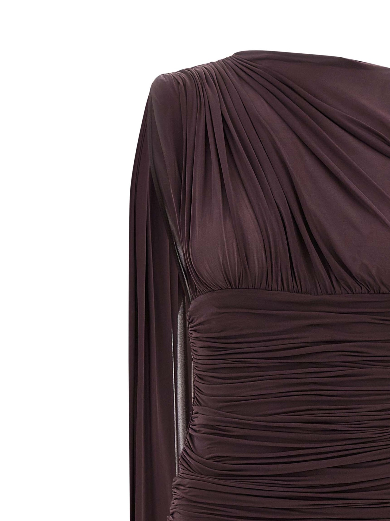 Magda Butrym One Shoulder Draped Floor-length Dress In Black