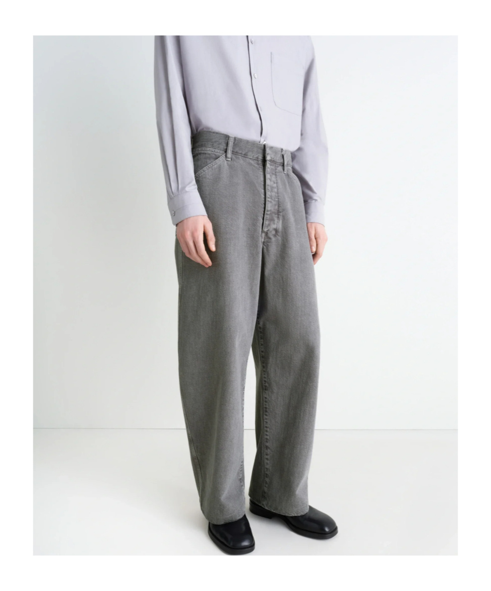 Lemaire Adjustable-waist-strap Jeans In Gray