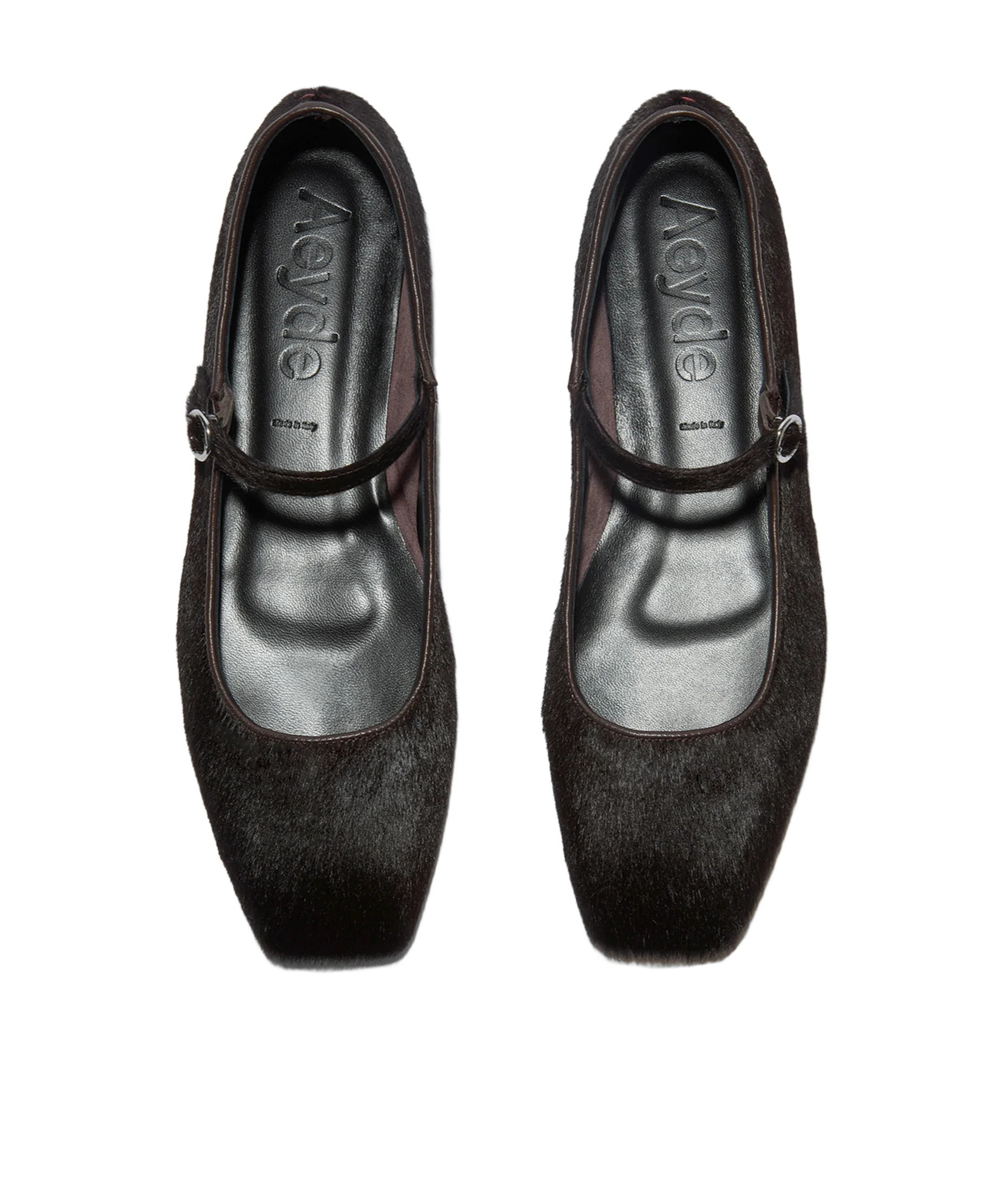 Aeyde Flat Ballerina Shoes Buckle Strap In Black