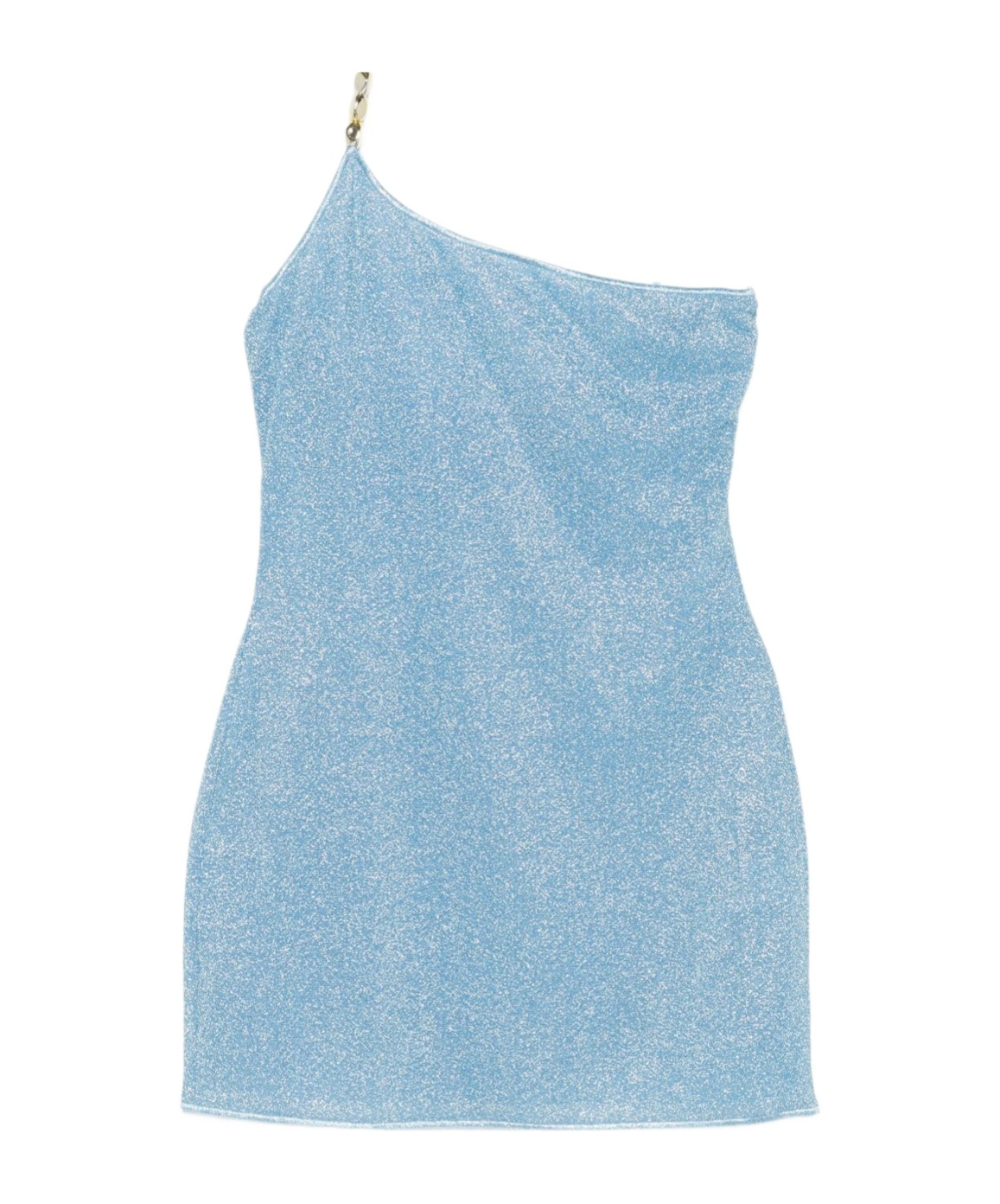 Oseree Chain-embellished One-shoulder Dress In Blue