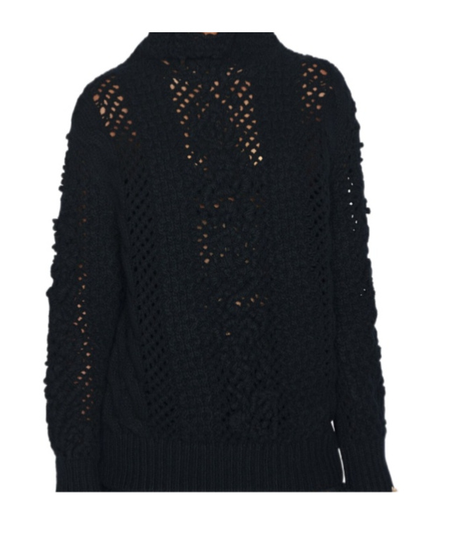 Dior Stand-neck Knitted Sweater In Black