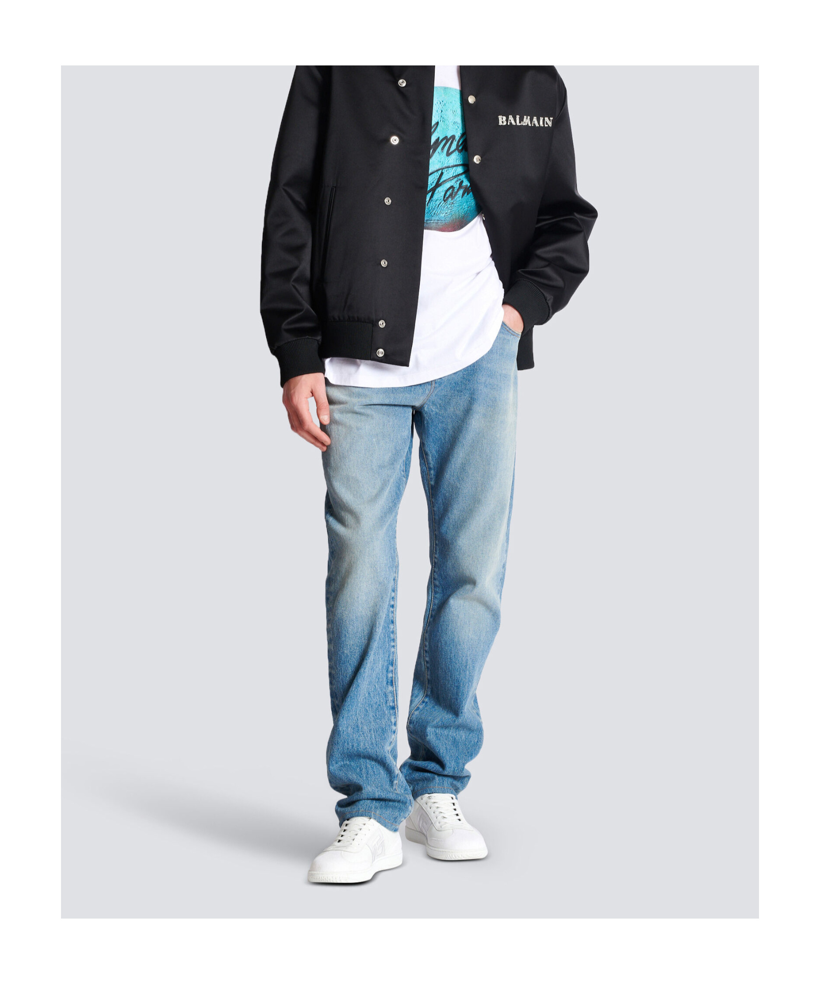 Balmain Appliqué Jeans - Men's - Cotton In Blue