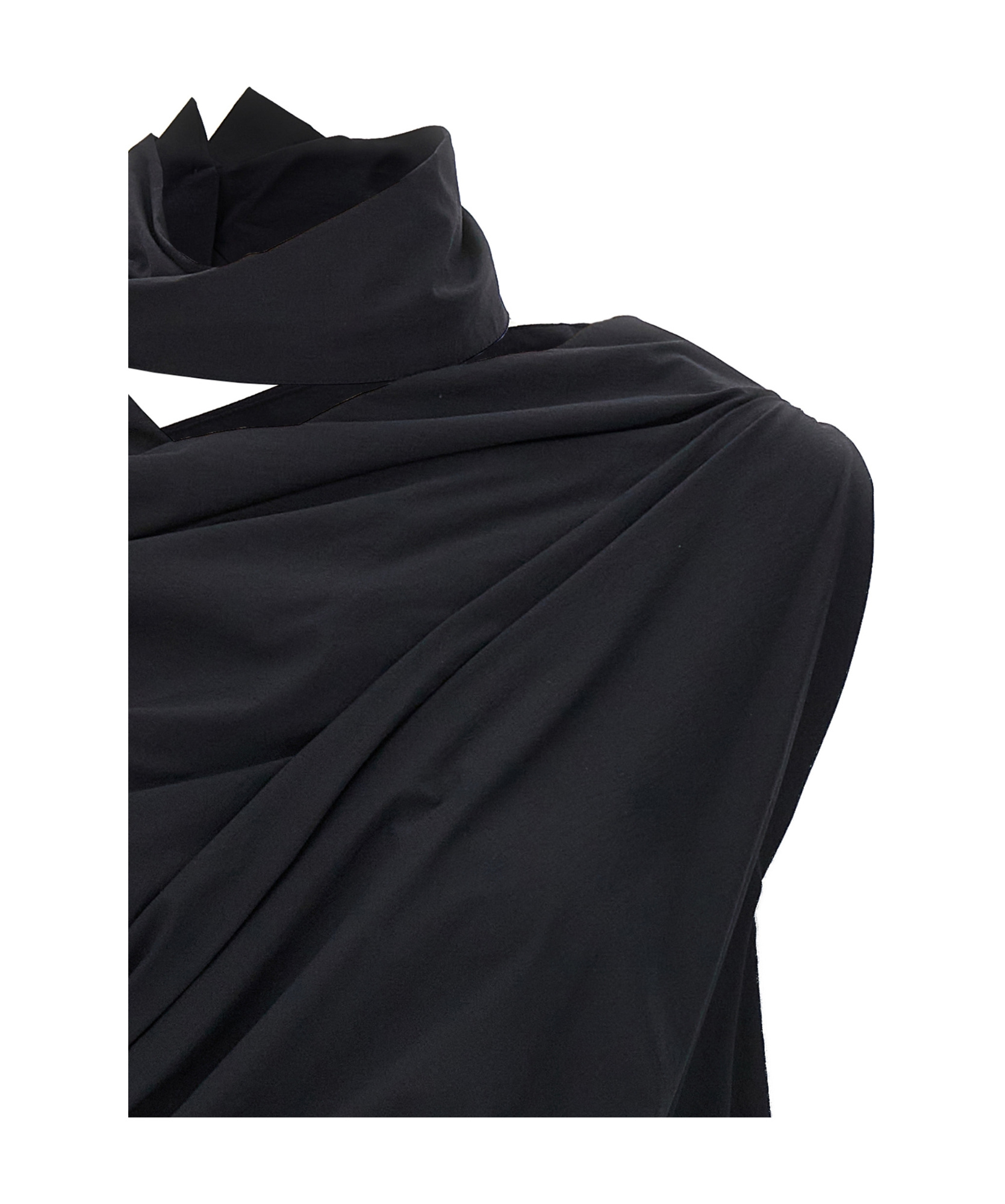 Issey Miyake Crepe Asymmetric Blouse In Black