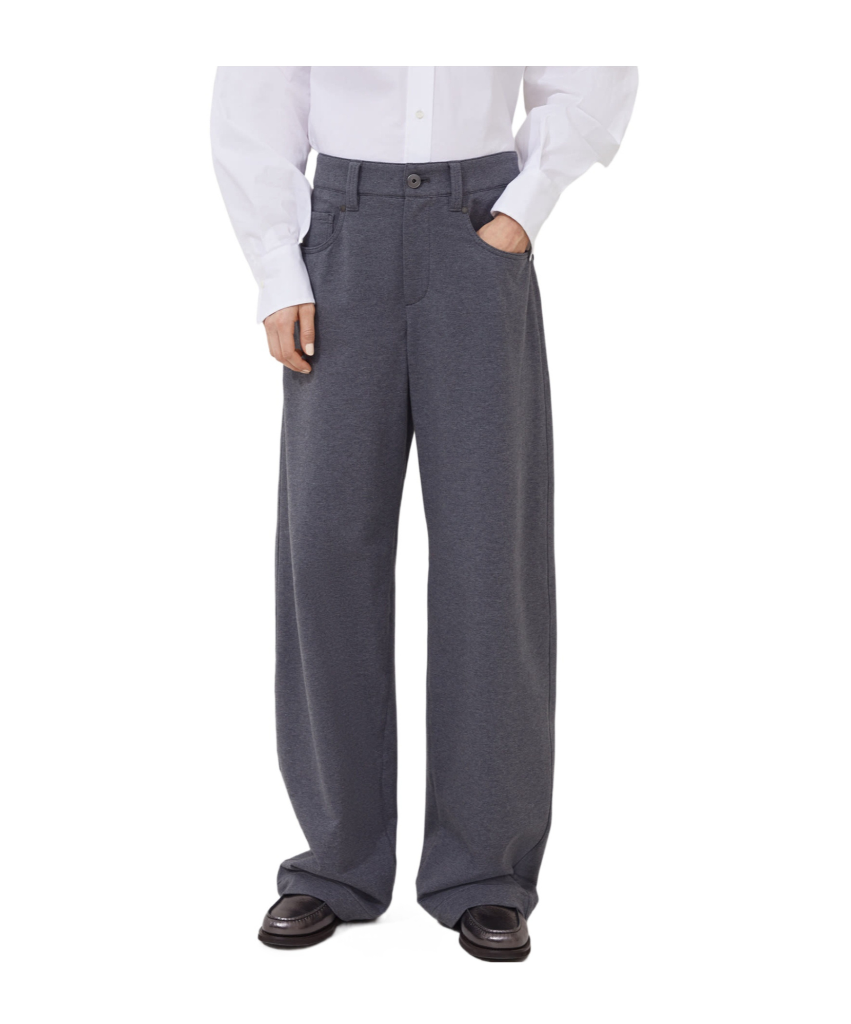 Brunello Cucinelli Pocket-detail Stretch-cotton Trousers In Black