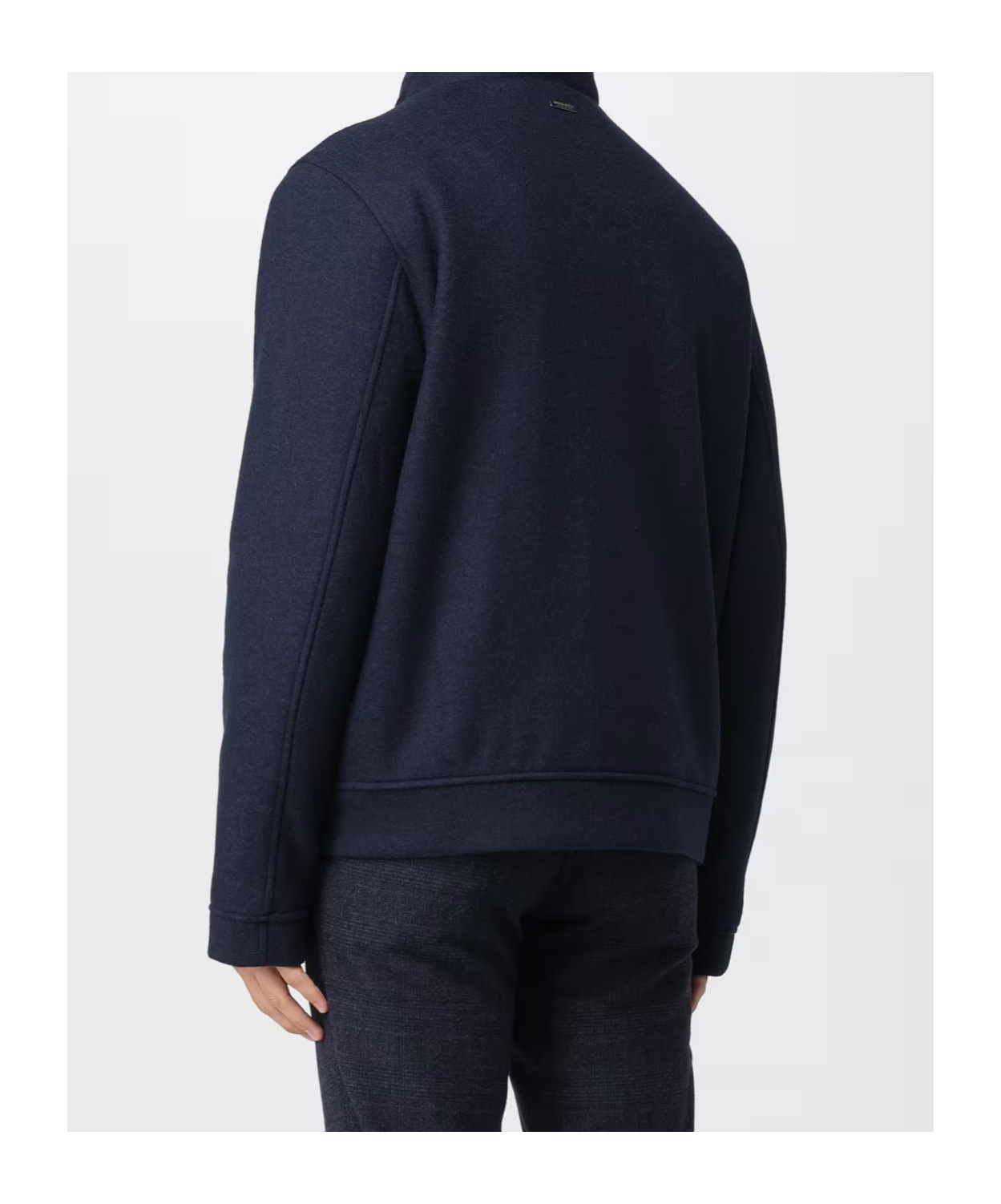 Woolrich Knitted Wool Bomber Jacket In Black