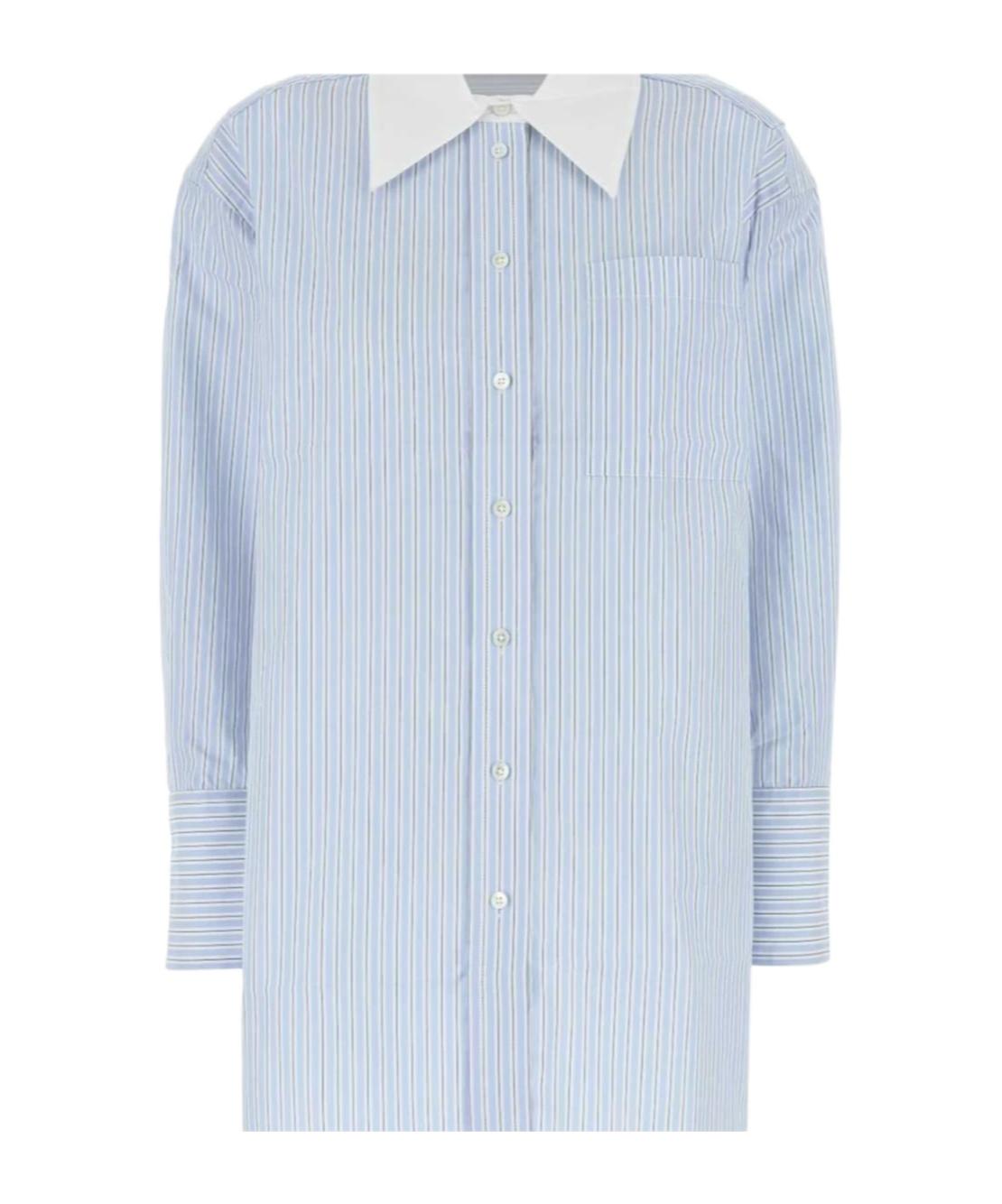 Co Embroidered Poplin Oversize Shirt In Blue