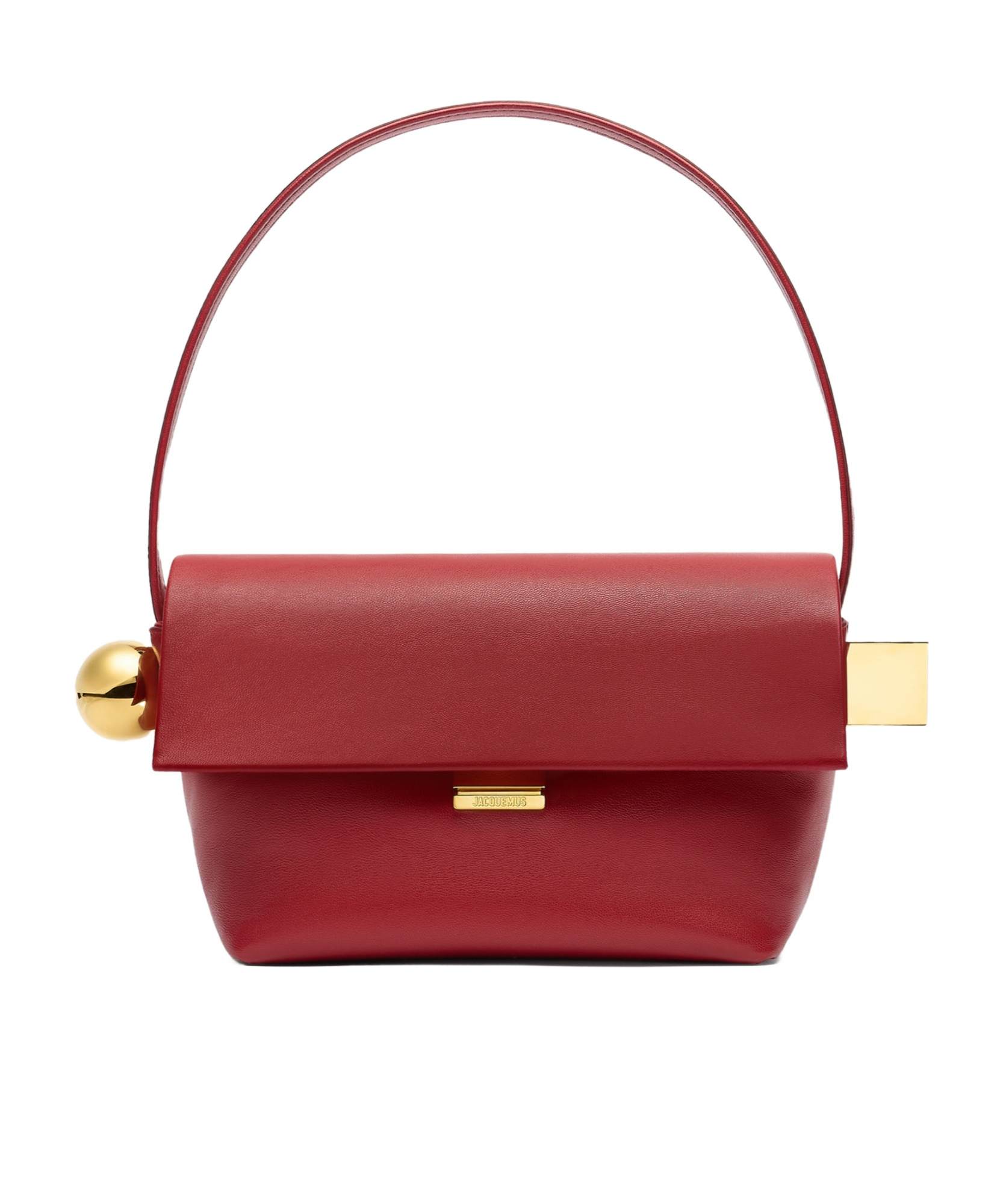 Jacquemus Le Rond Carré Logo Detailed Shoulder Bag In Red