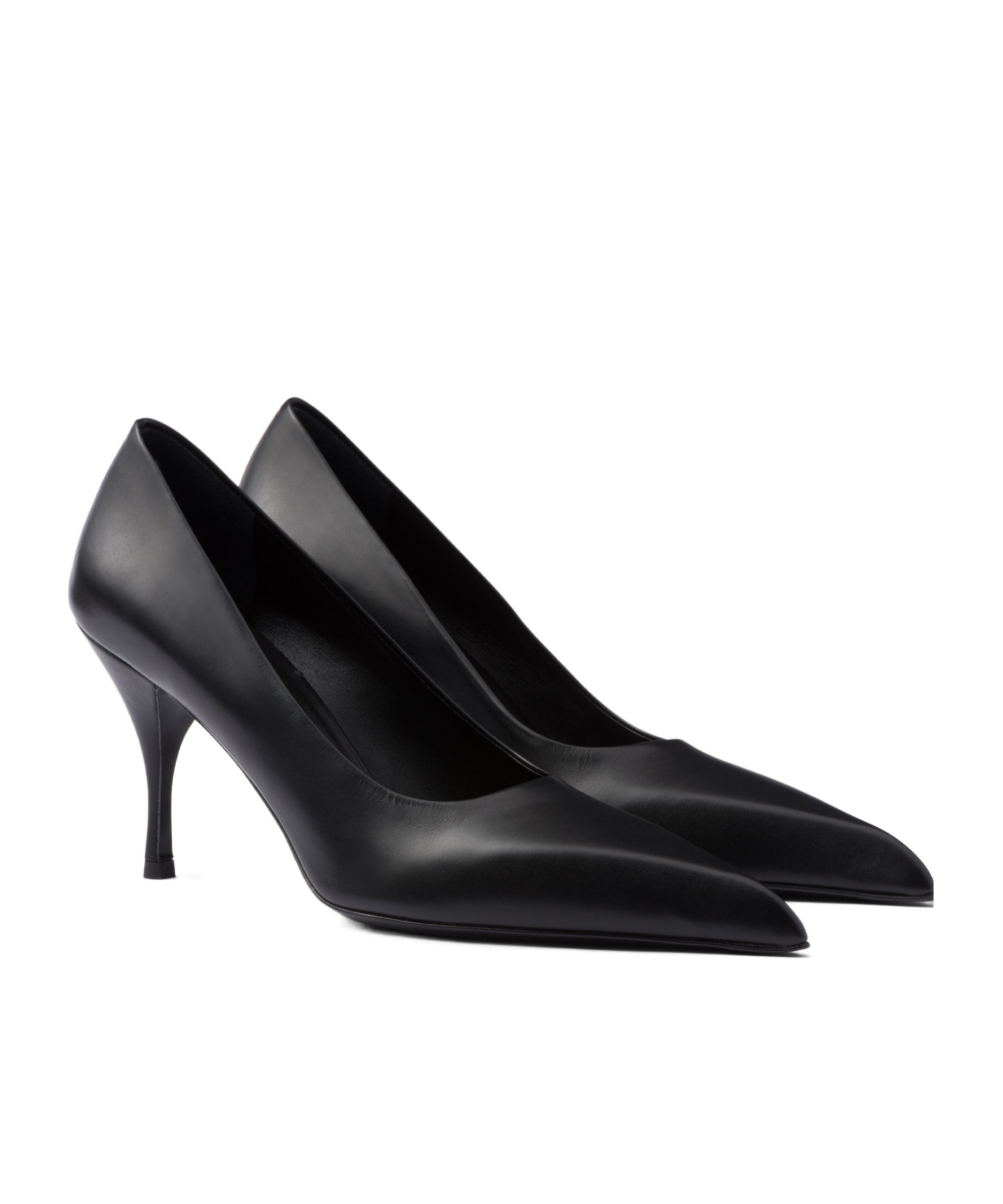 Prada 85 Pointed-toe Calf Leather Pumps In Black