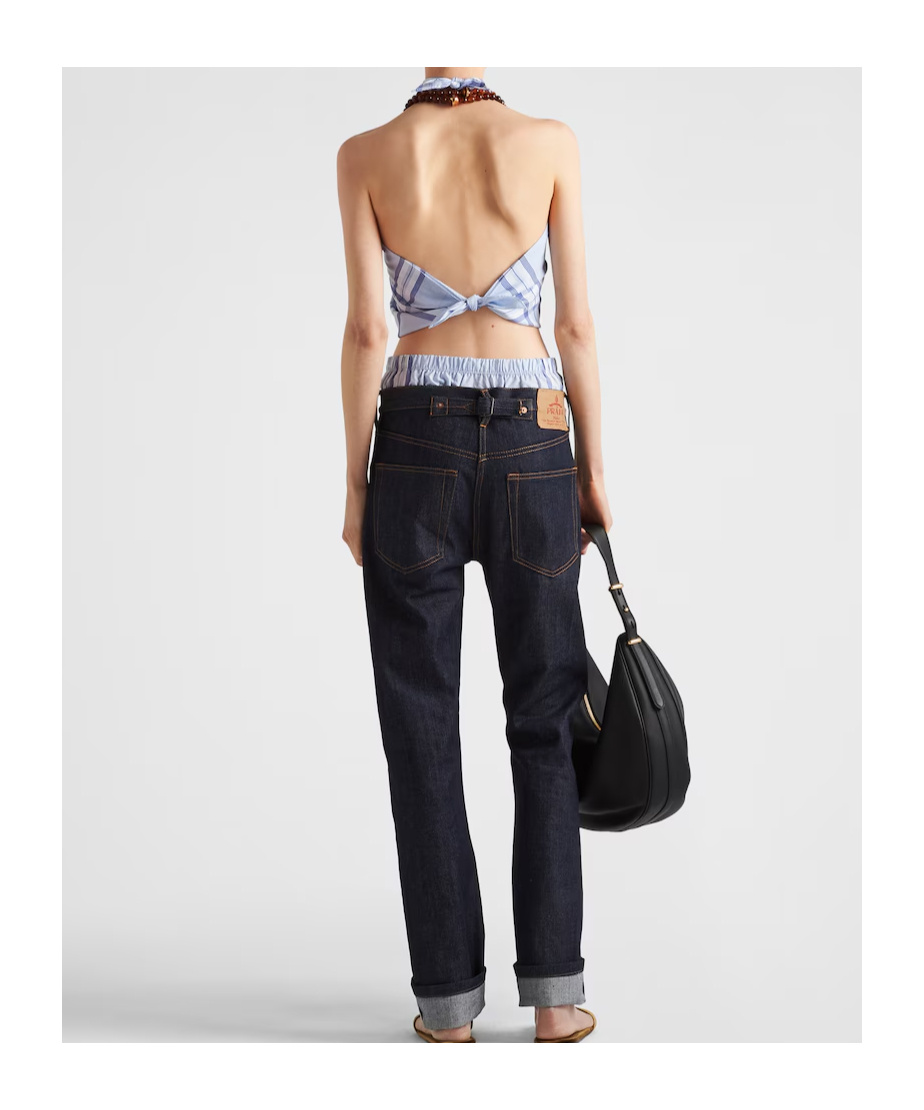 Prada Low-rise Straight-leg Jeans In Blue