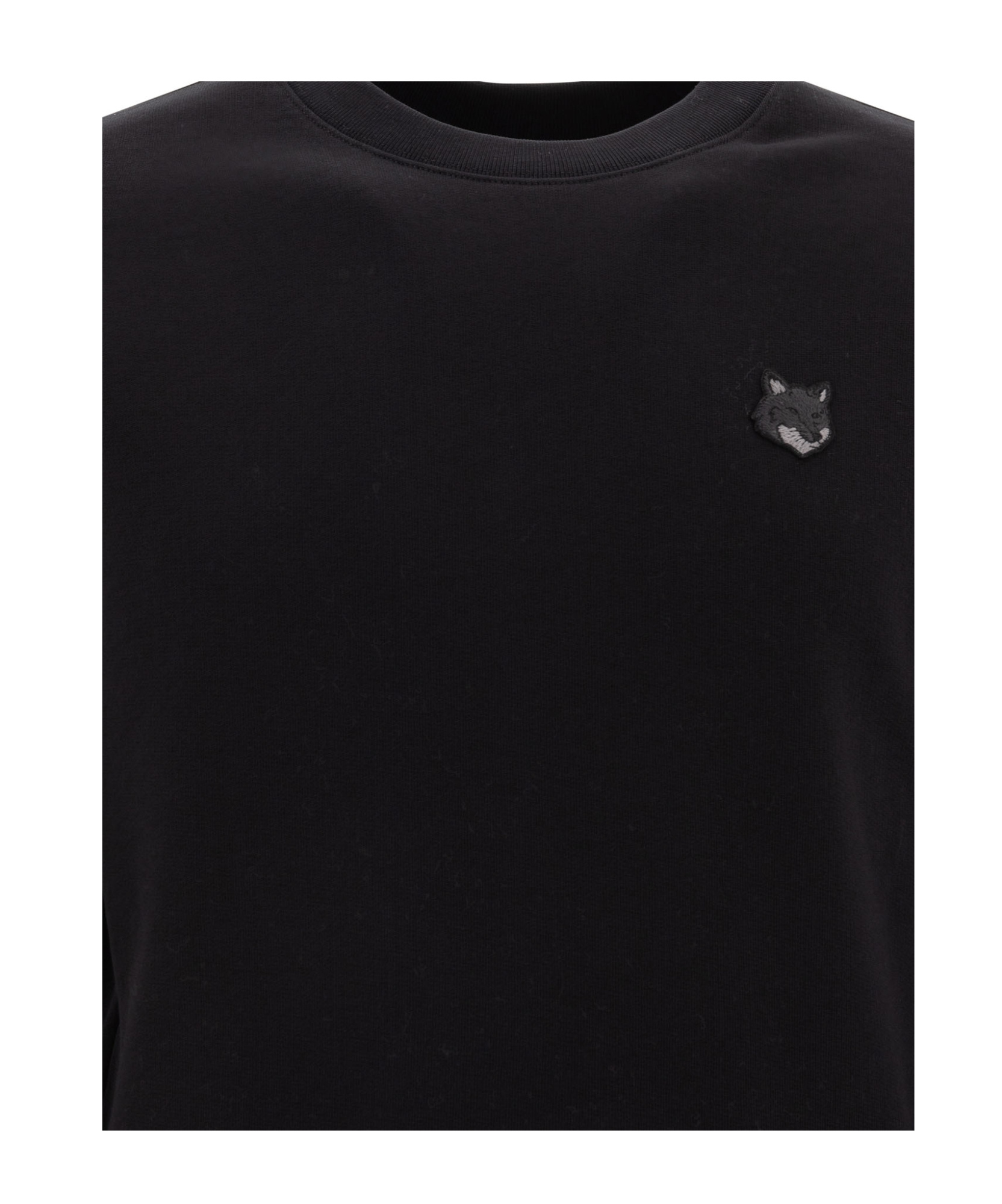 Maison Kitsuné Wool Polo Shirt With Embroidered Foxy Patch On The Front In Black