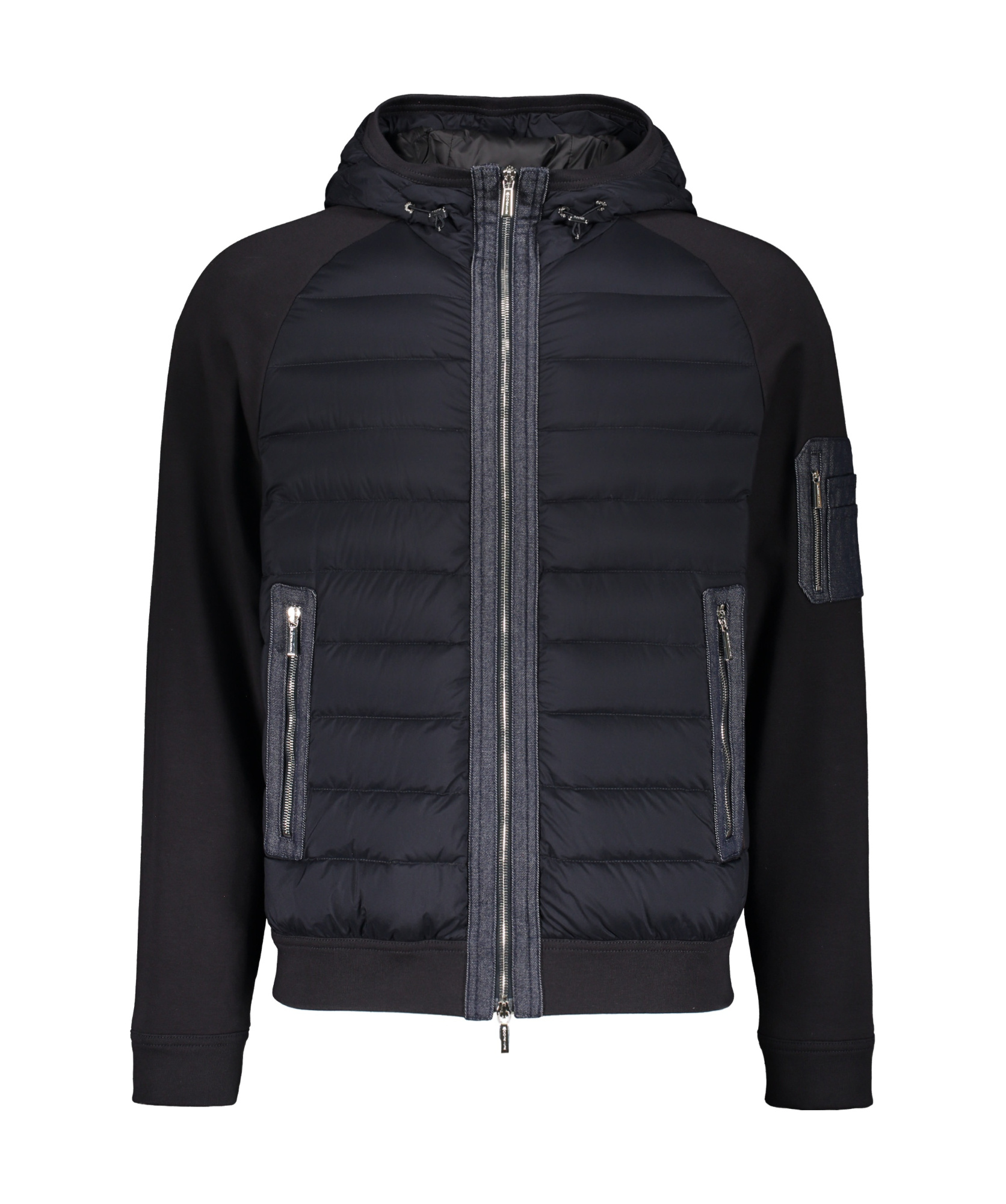 Moorer Full-length Zip-up Hooded Quilted Jacket