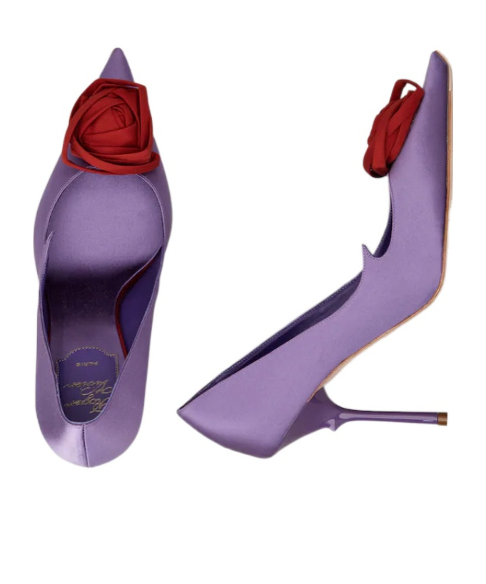 Roger Vivier Rose Vivier Pumps In Satin In Purple