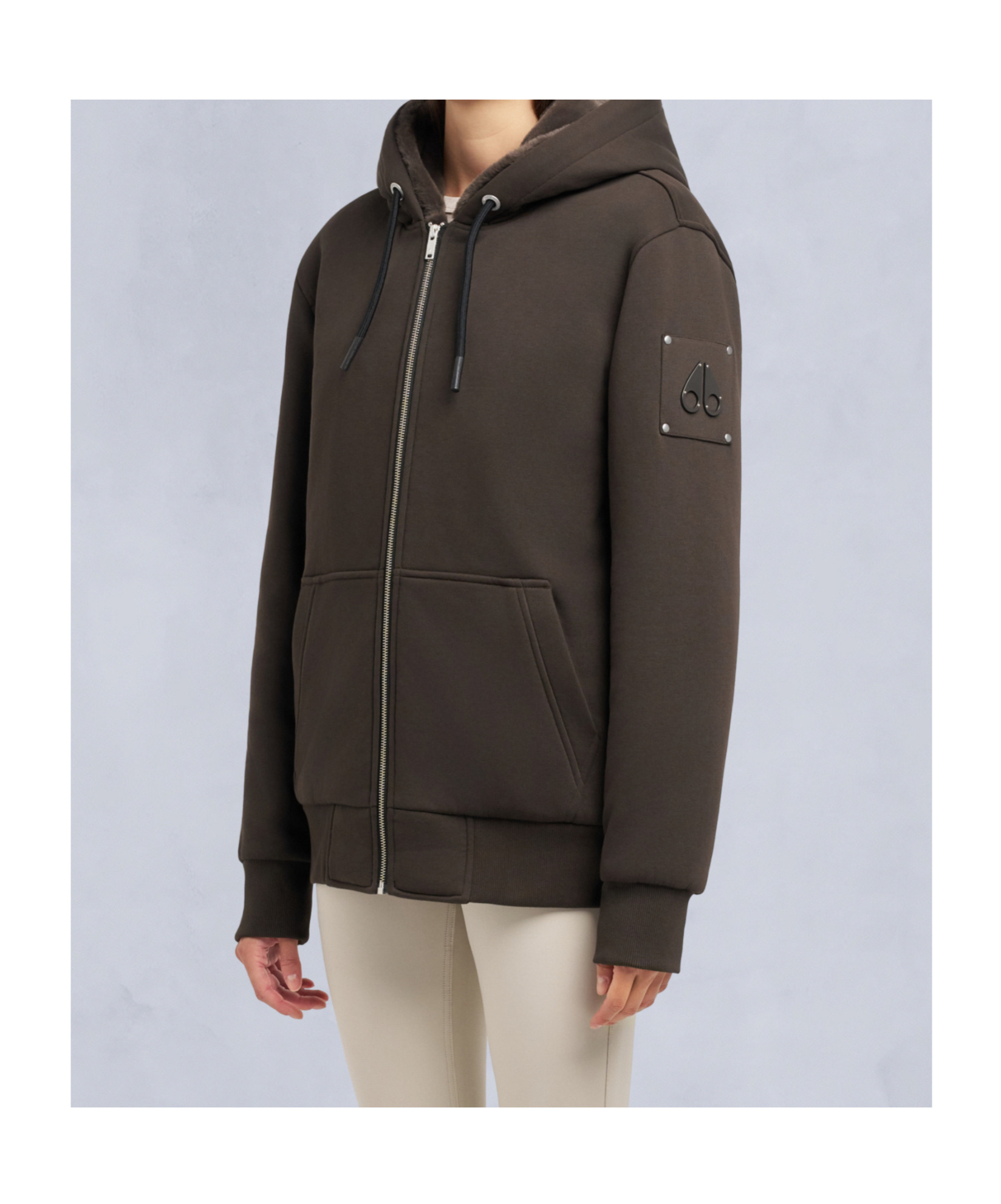 Moose Knuckles Fleece Hooded Sweatshirt In Black