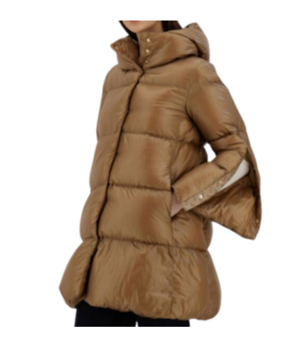 Herno Hooded Down Jacket In Brown