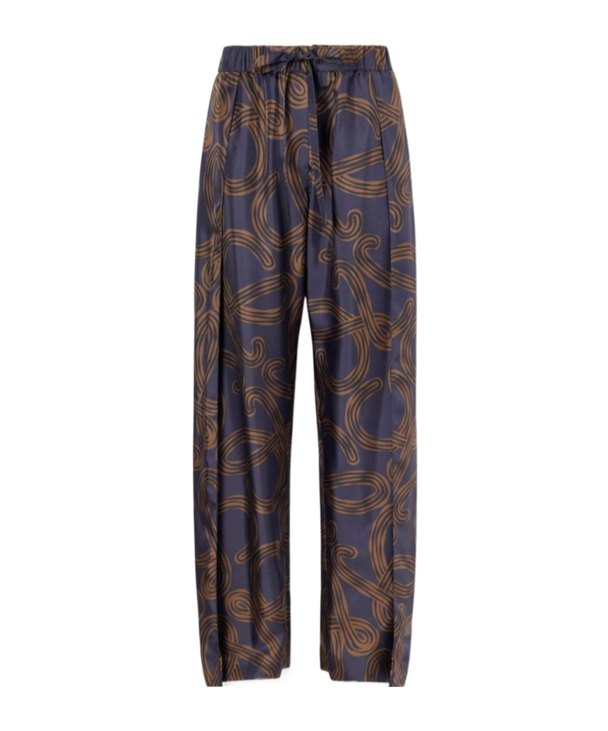 Loewe Printed Mid-rise Straight-leg Silk Pants In Multi