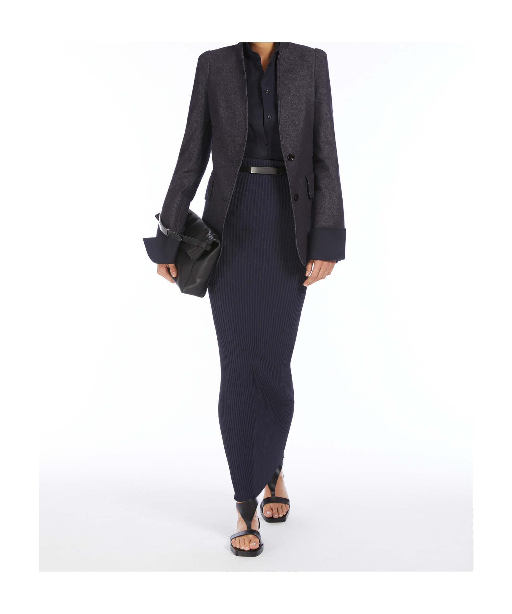 Max Mara Ribbed Skirt In Black