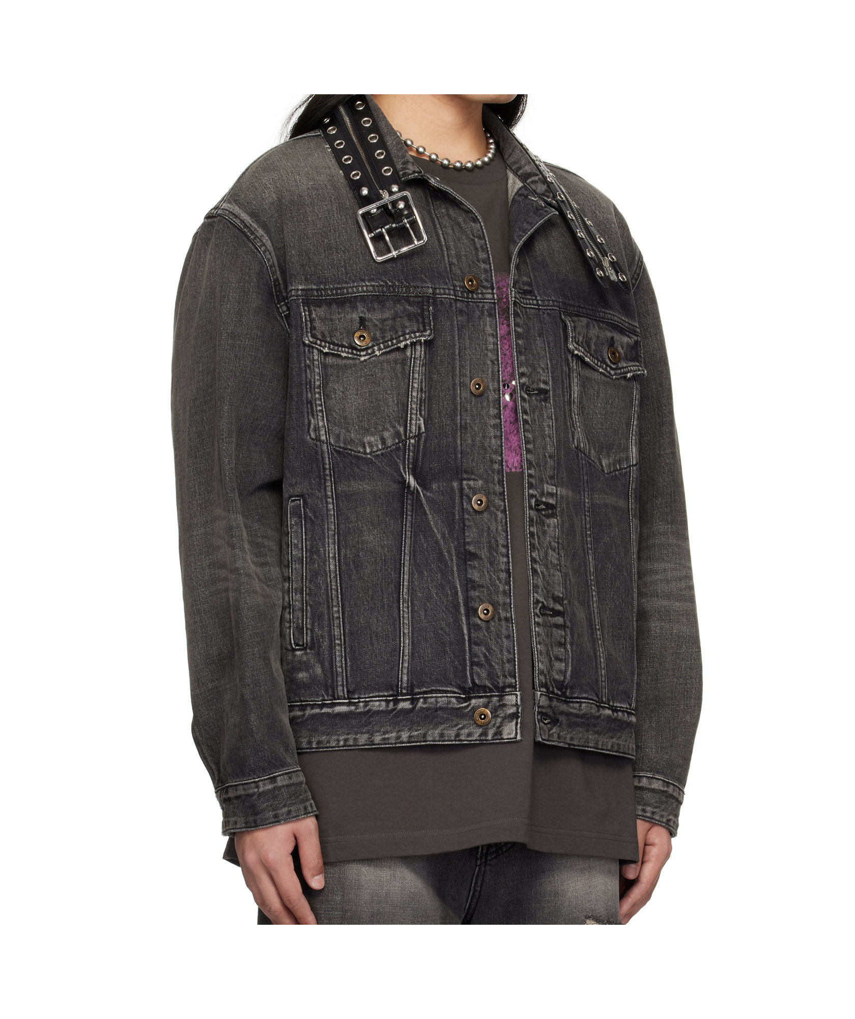 We11 Done Long Sleeve Denim Jacket In Black