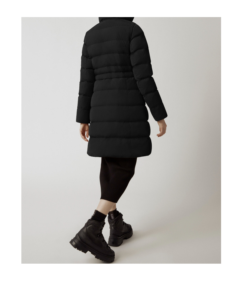 Canada Goose Aurora Hooded Parka Coat In Black