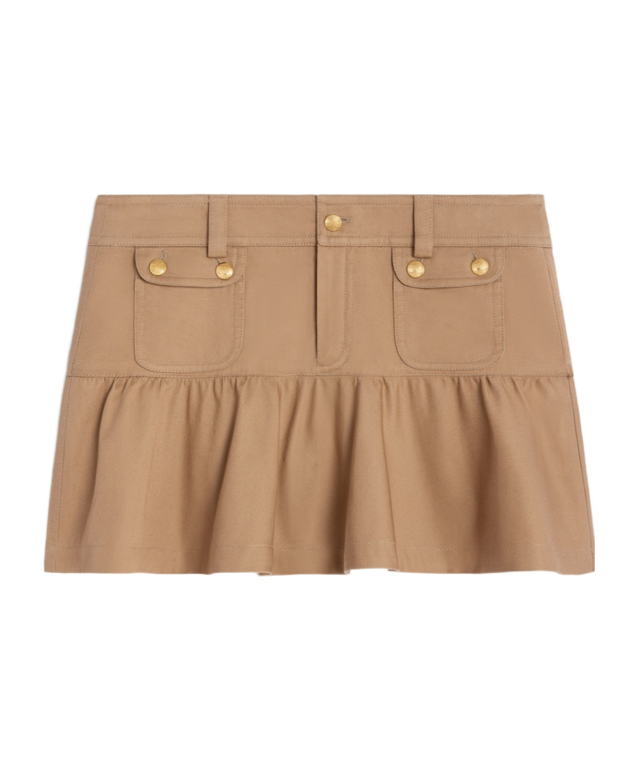 Celine Twill Mini Skirt In Nude