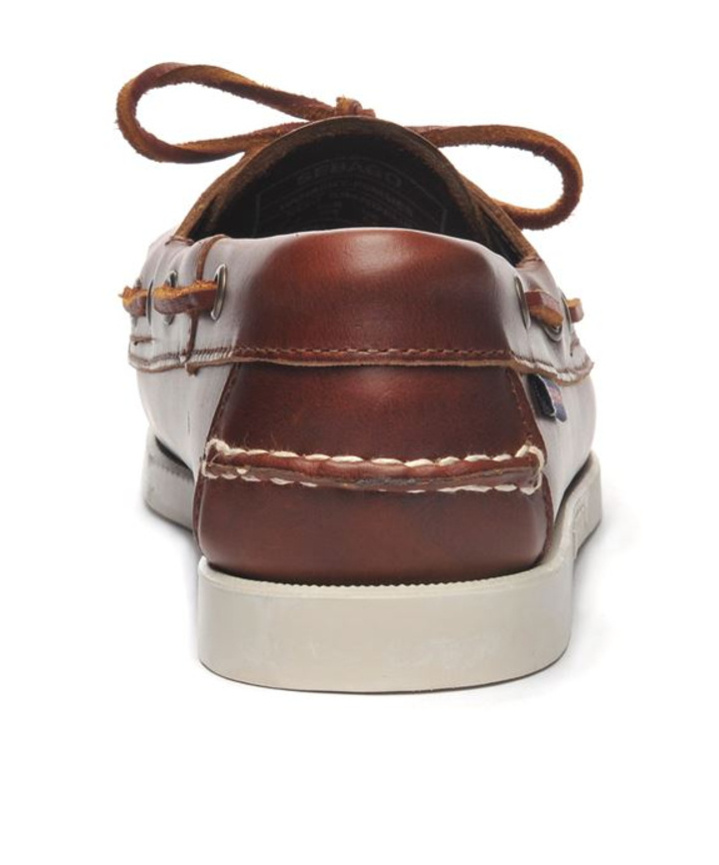 Sebago Docksides Portland Waxed Leather Boat Shoes In Red