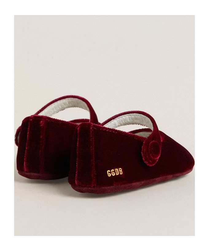 Golden Goose Sofi Velvet Strap Ballerina In Red