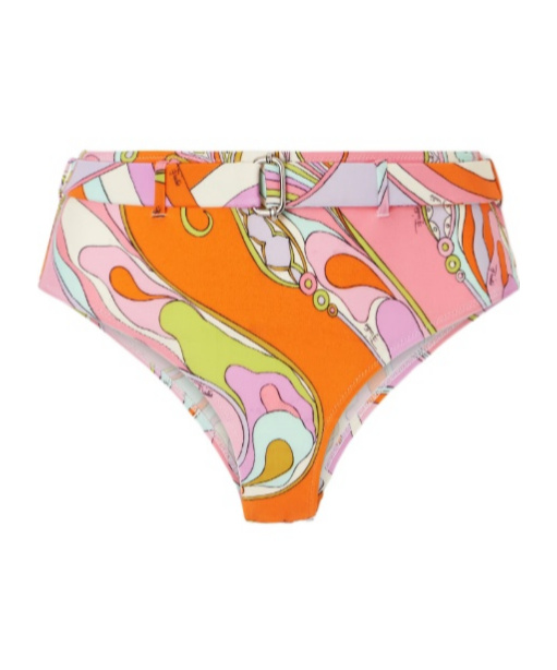 Pucci Printed Belted Bikini Briefs In Multi