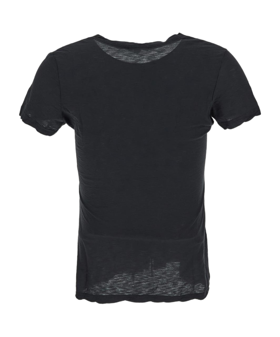 James Perse Fitted Short-sleeve Top With Deep V-neckline In Black