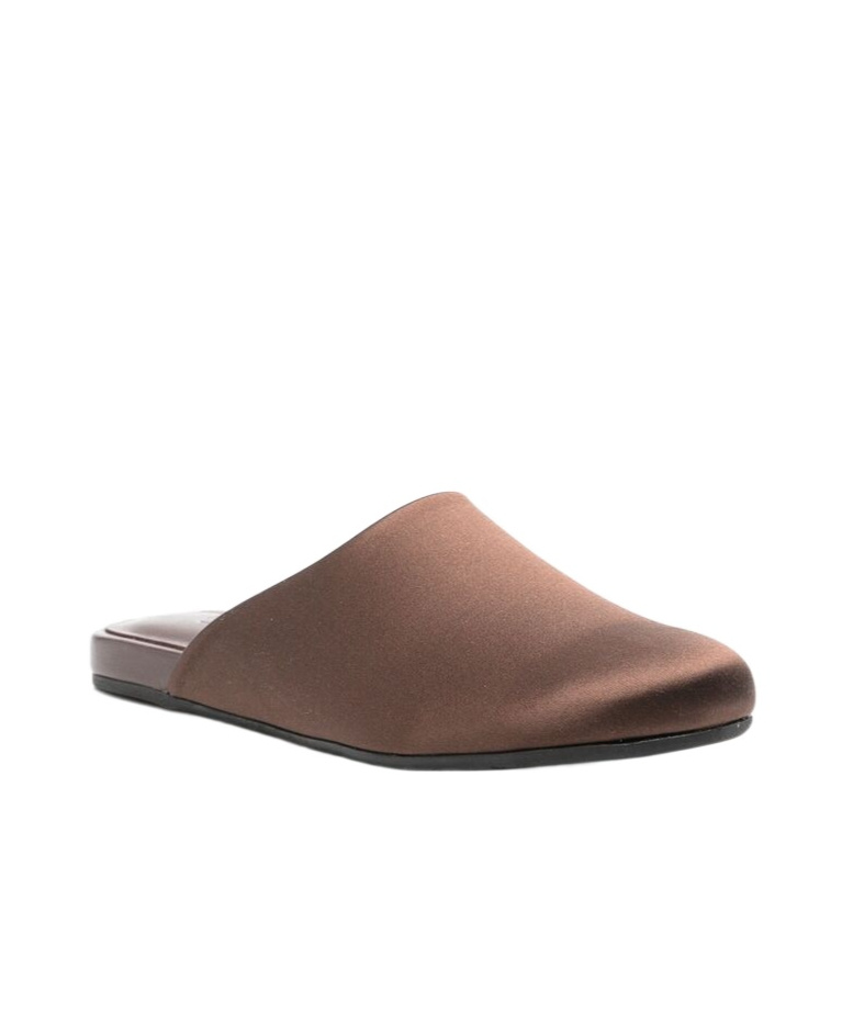 Shop Ancient Greek Sandals The Satin Slippers In Brown
