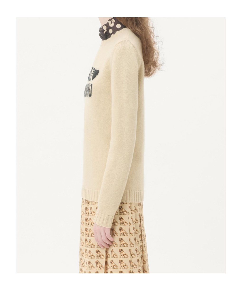 Valentino Chez  Wool Sweater In Neutral