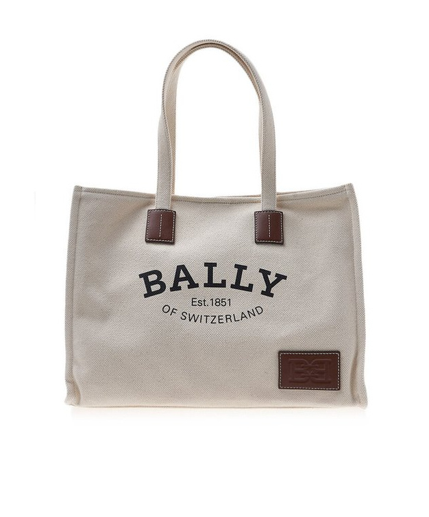 Shop Bally Logo Tote Bag In Nude