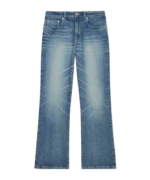 Kenzo Stretch Denim Ayame Wide Jeans In Blue