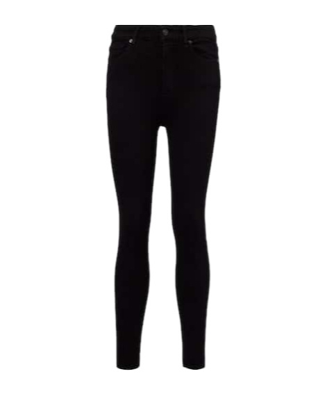 7 For All Mankind Aubrey High-rise Skinny Jeans In Black