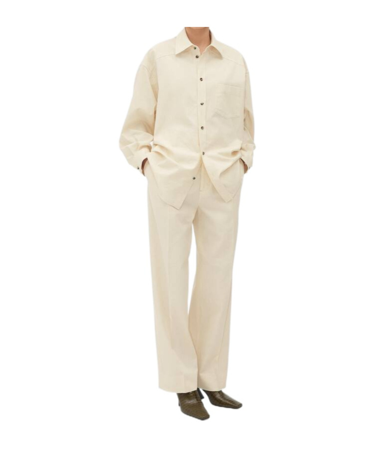 Shop Bottega Veneta Cotton Poplin Shirt In Toile