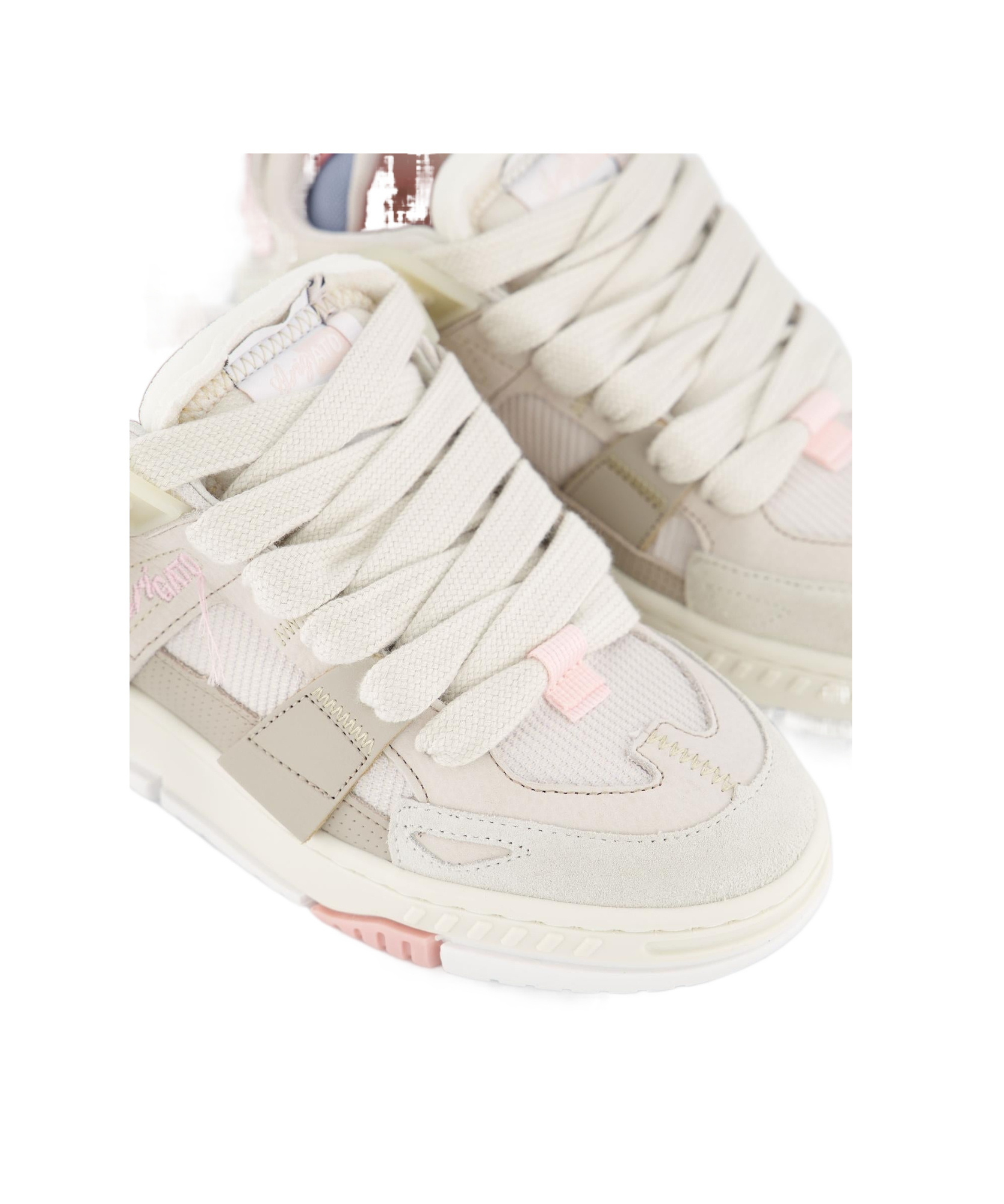 Axel Arigato Area Patchwork Sneakers In Beige Suede And Fabric In White