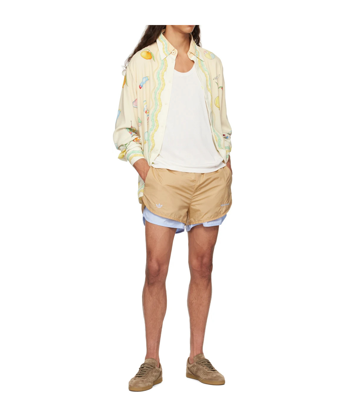 Casablanca Multicolor Long Sleeve Shirt With All-over Graphic Print In White