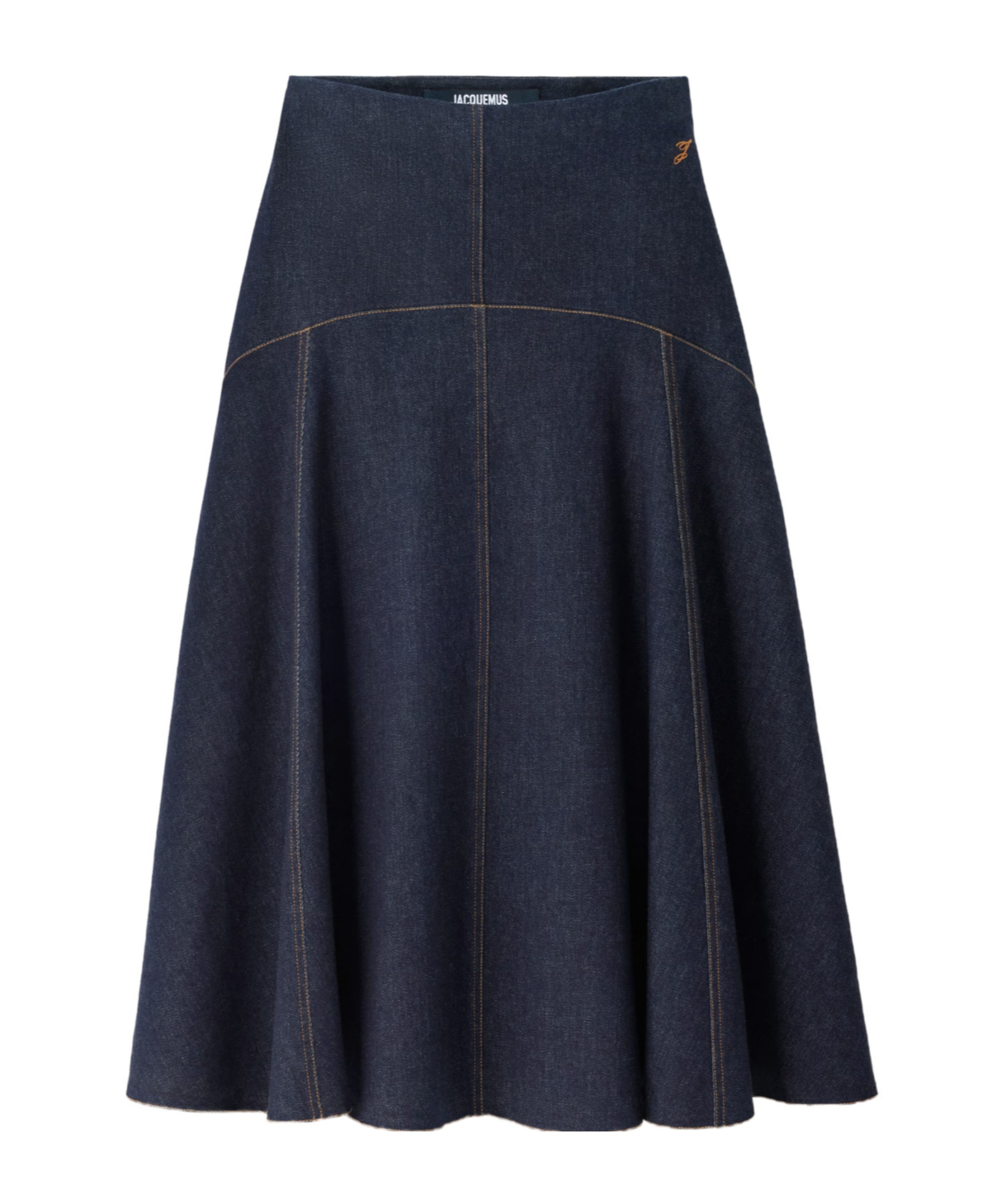 Jacquemus Flared Denim Skirt In Blue