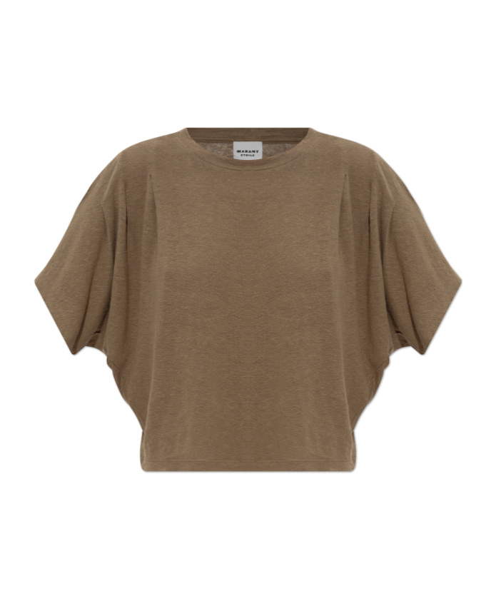 Isabel Marant Étoile Pleated Top In Brown