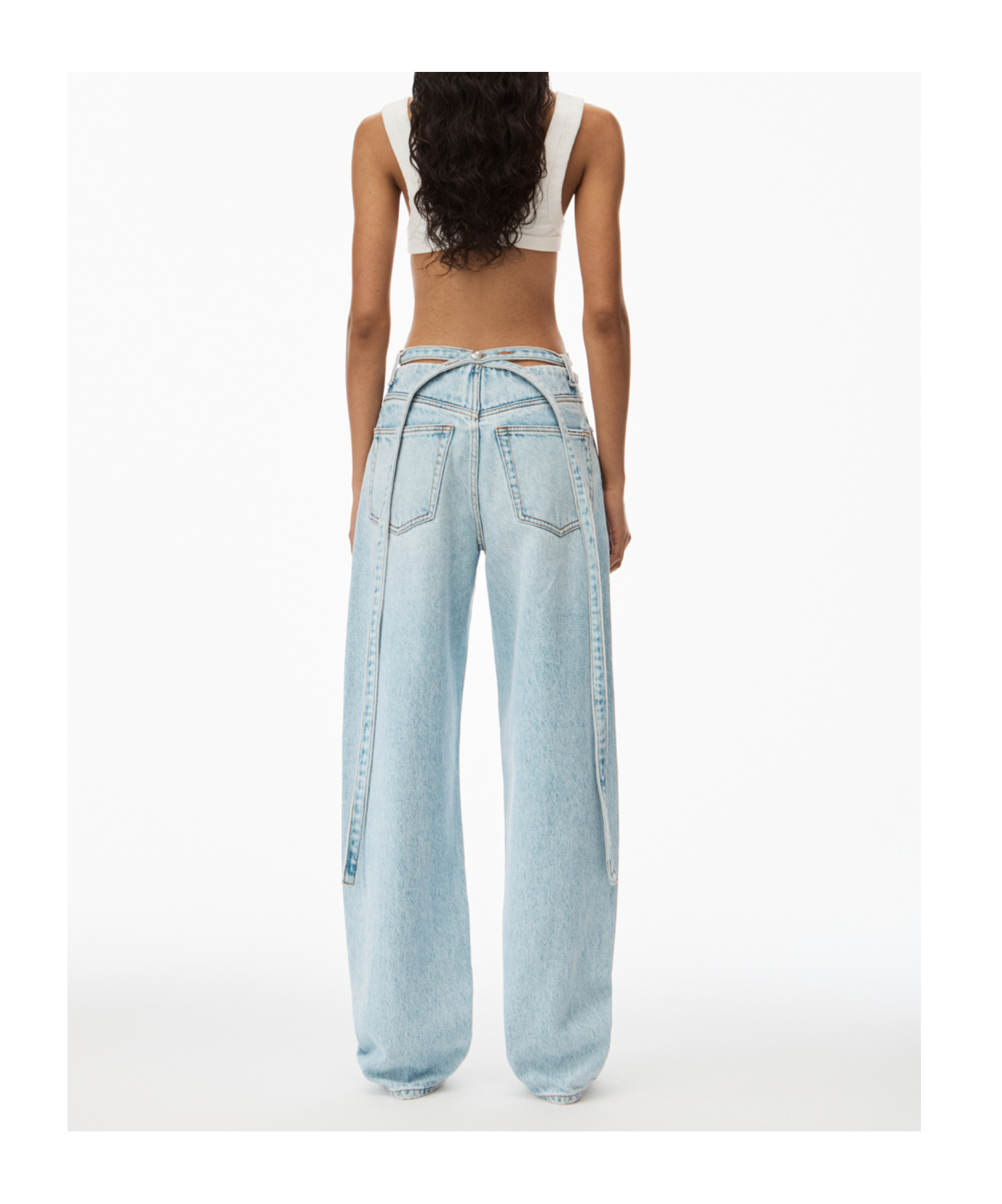 Alexander Wang Removable Waistband Harlan Jeans In Blue