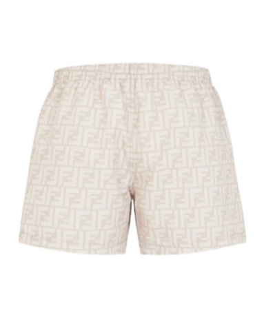 FENDI BEIGE FF NYLON SWIM SHORTS