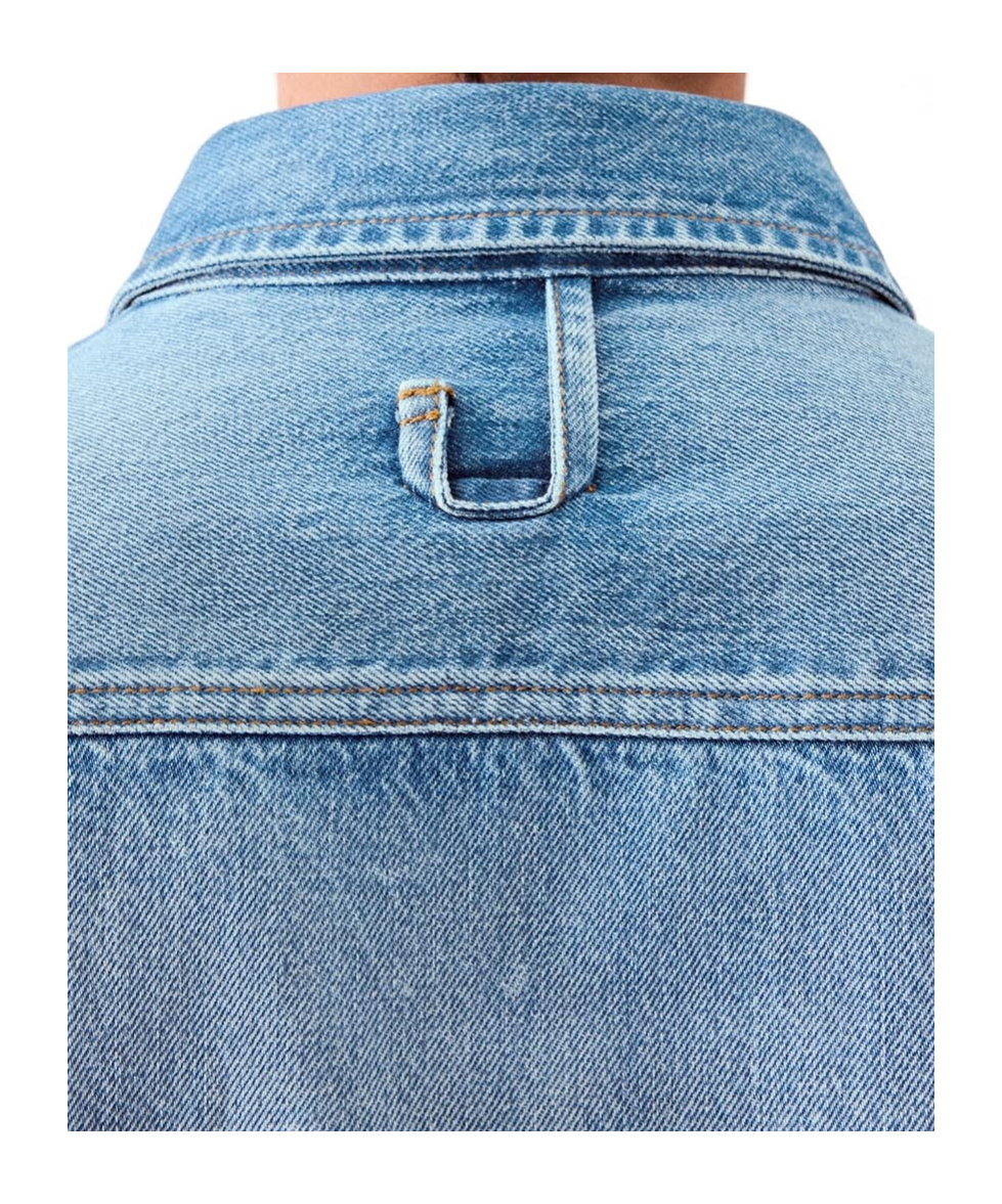 Jacquemus La Chemise De-nimes Simon With Embroidered Logo Clothing In Blue