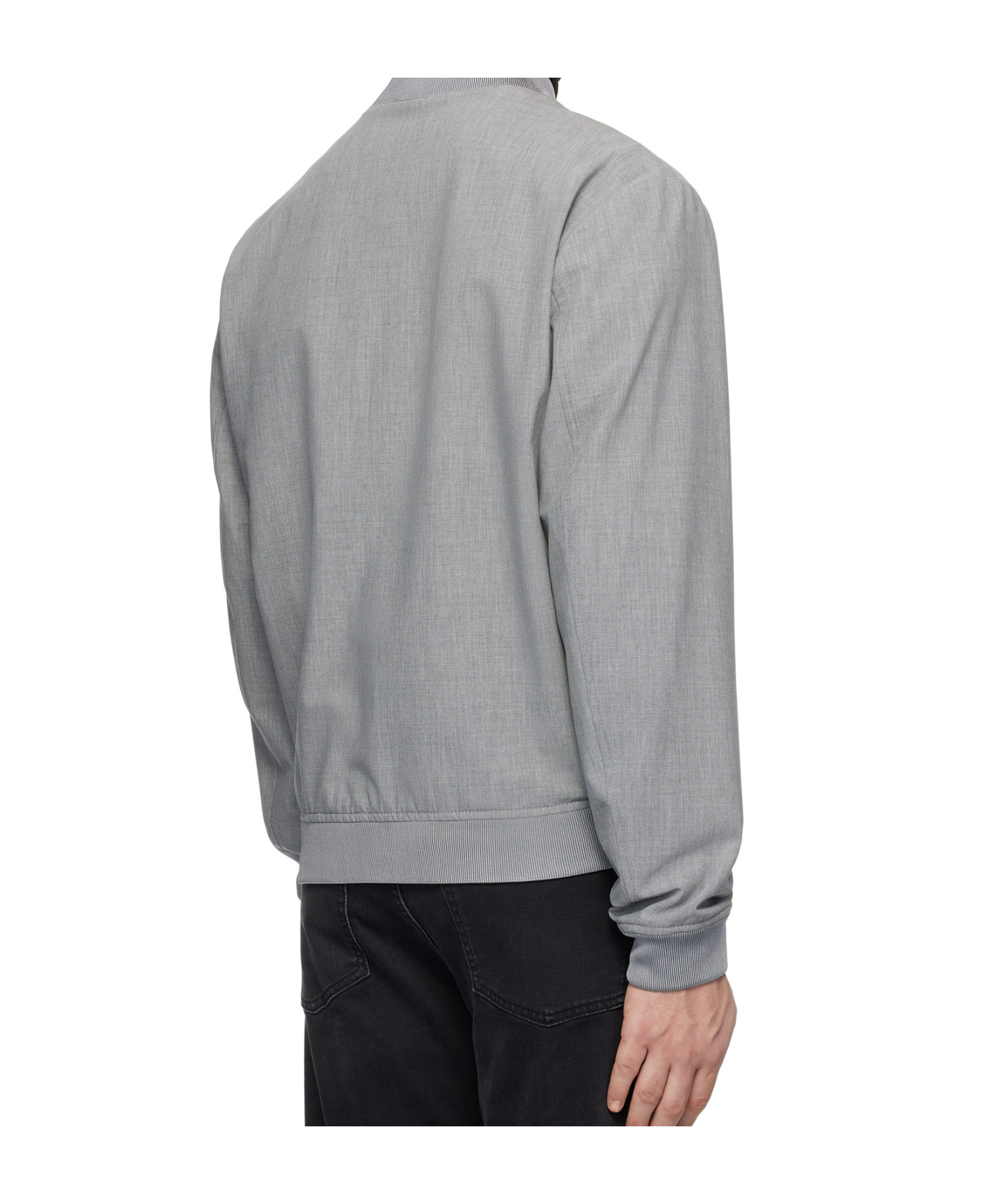 Hugo Boss Gray Slim-fit Bomber Jacket In Gray