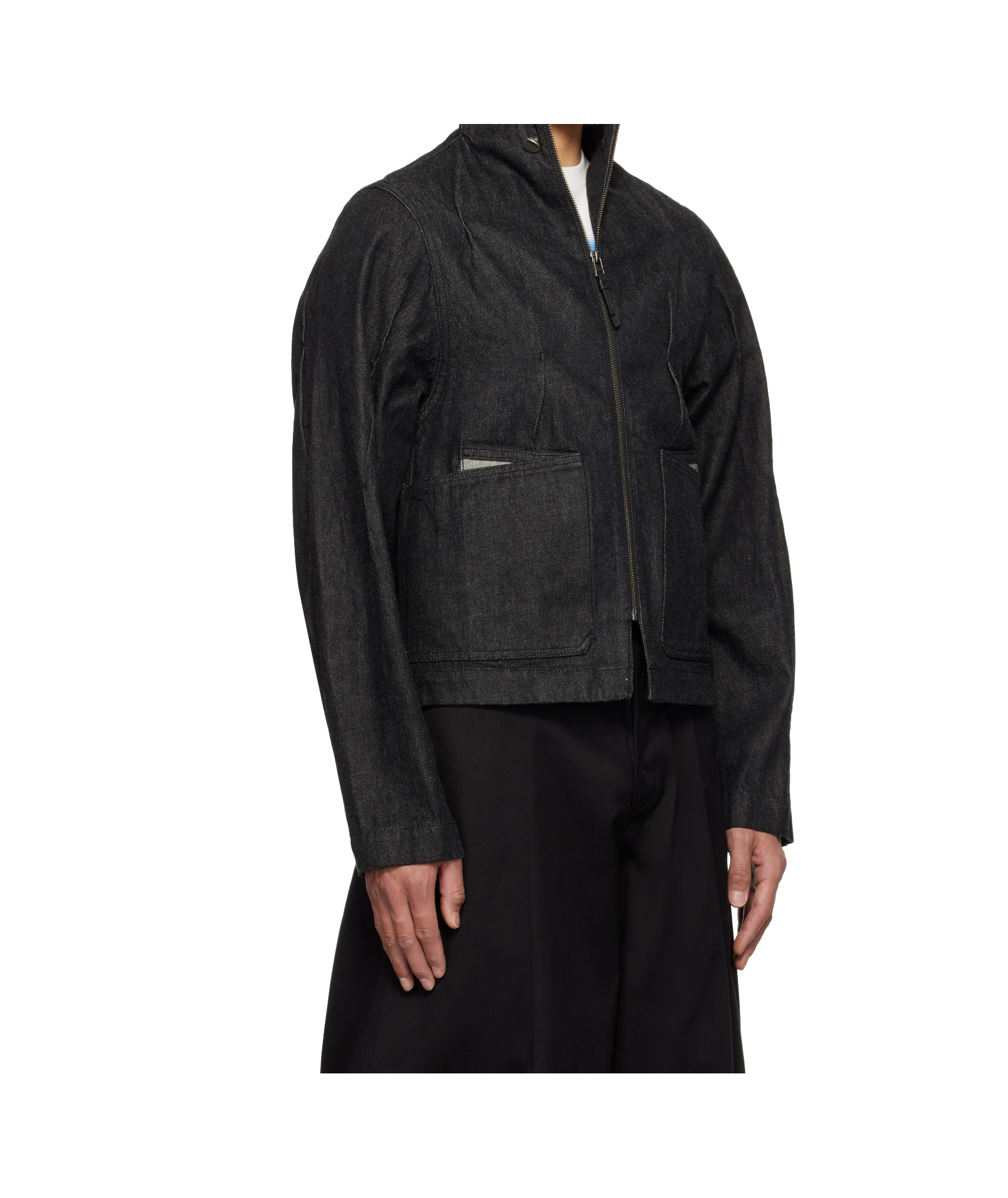 Ader Error Long Sleeve Denim Jacket In Black