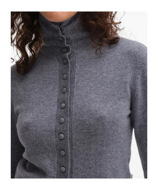 Remain Birger Christensen High-neck Button Cardigan In Gray