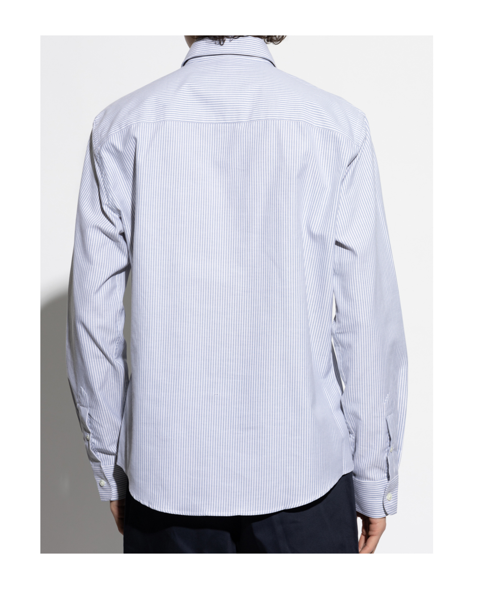 Ami Alexandre Mattiussi Ami Paris Ami De Coeur Buttoned Striped Shirt In White