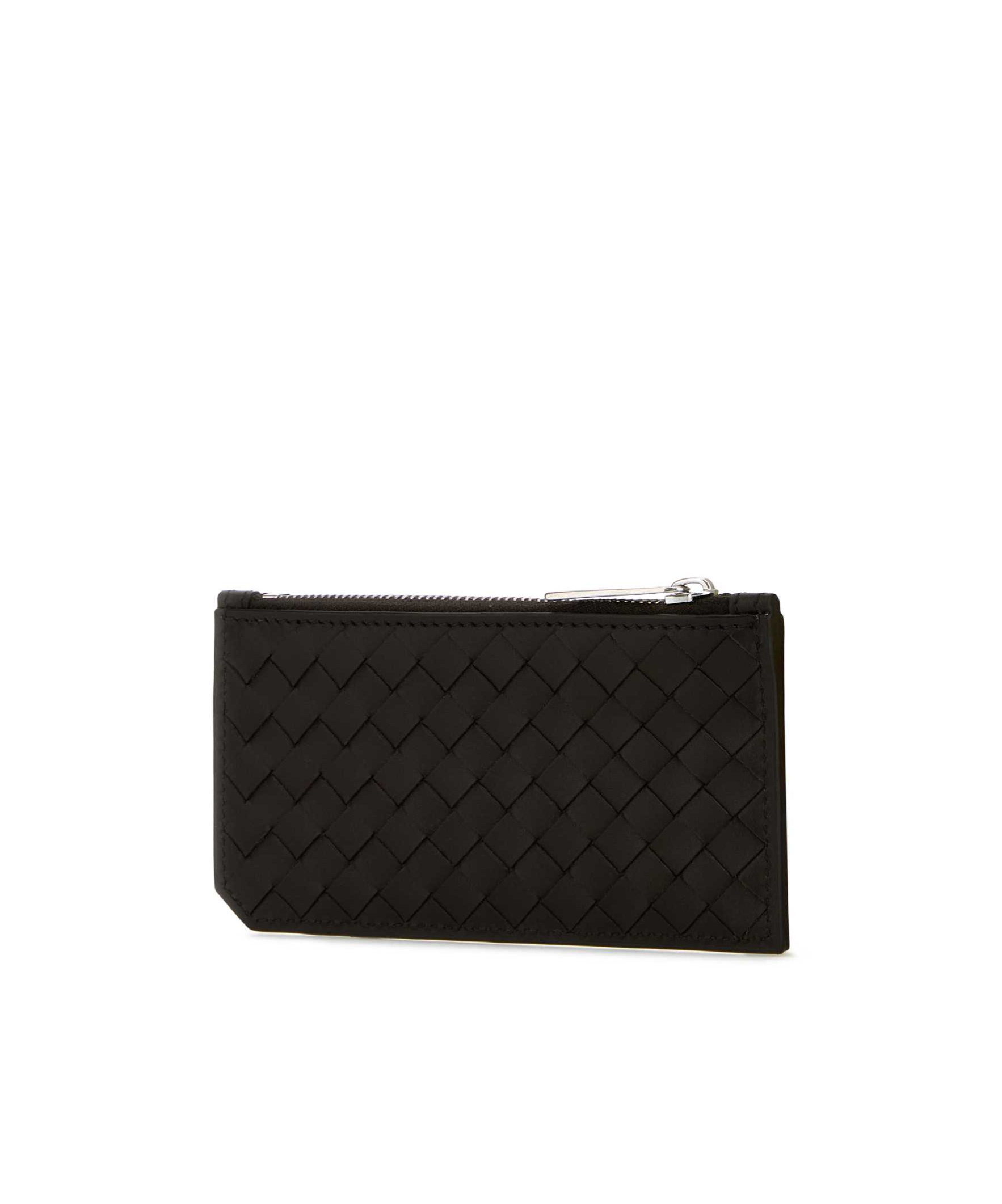 Bottega Veneta Intrecciato Piccolo Leather Zip-around Wallet In Black