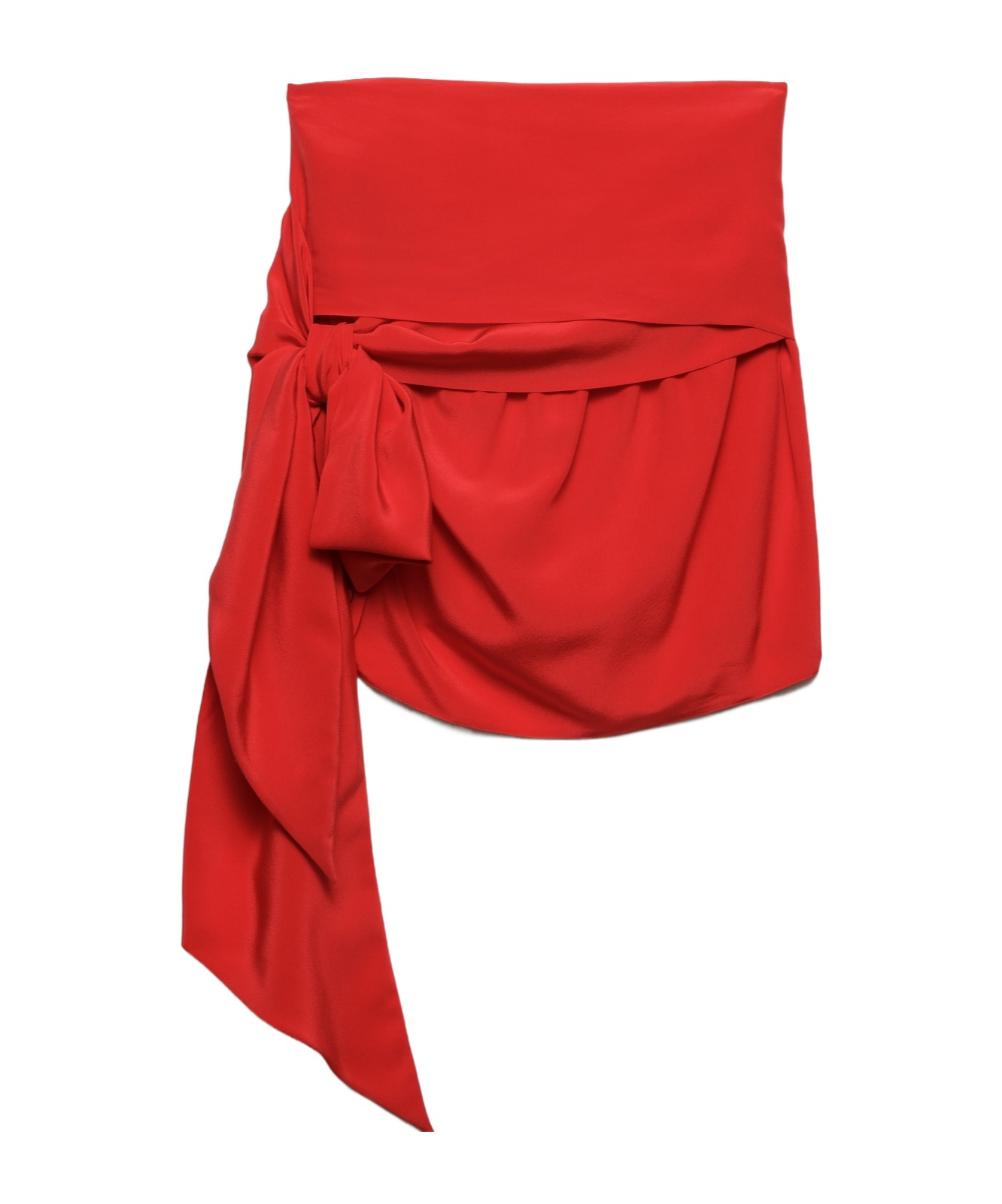 Prada Crepe De Chine Wrap Mini Skirt In Red