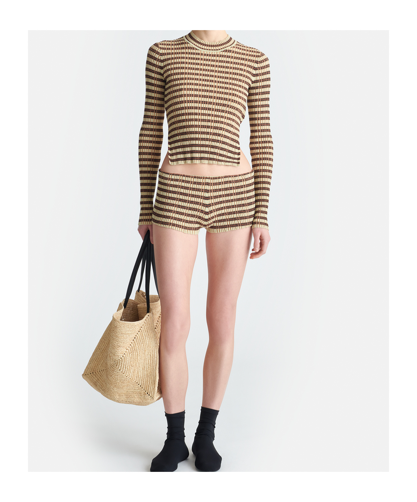 Nanushka Beige Perrie Top In Brown