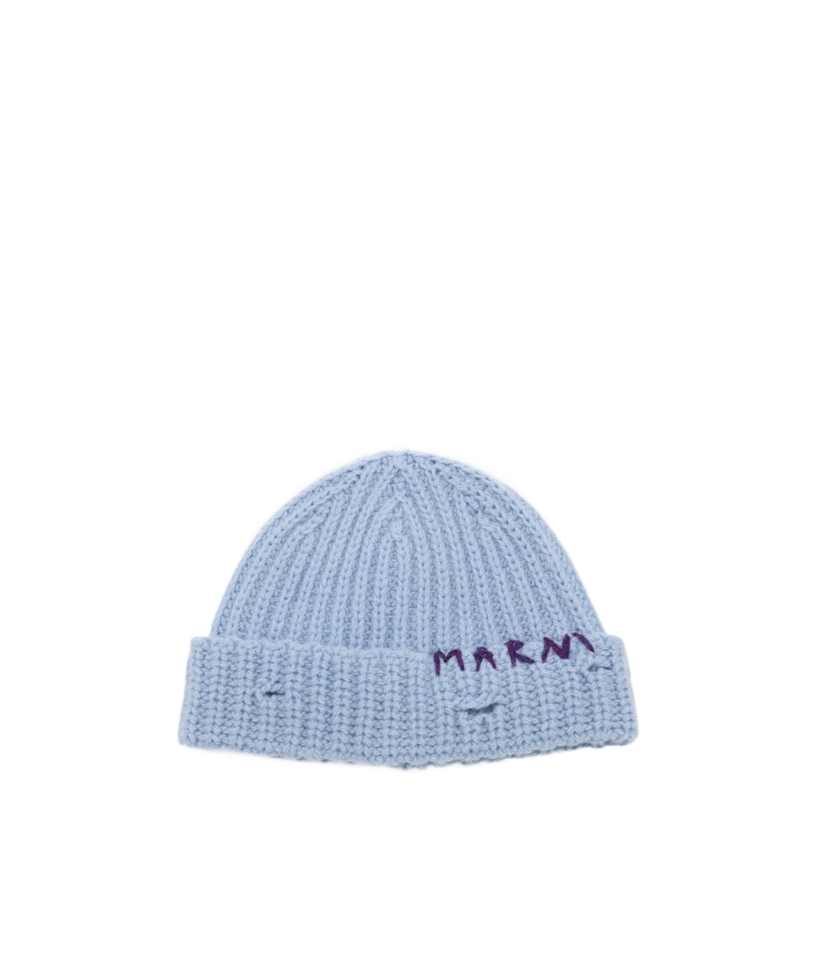 Marni Blue Shetland Wool Beanie In Blue